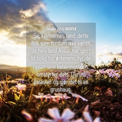 Picture 04 - Jesaja 23:13 NORSK - Se, kaldeernes land, dette folk som fordum ikke - Bible Verse Picture