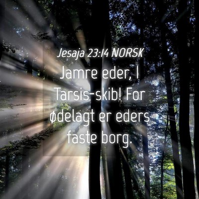 Picture 04 - Jesaja 23:14 NORSK - Jamre eder, I Tarsis-skib! For ødelagt er eders - Bible Verse Picture