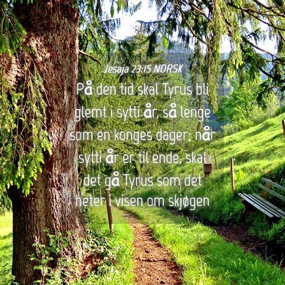 Picture 04 - Jesaja 23:15 NORSK - På den tid skal Tyrus bli glemt i sytti år, så - Bible Verse Picture