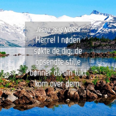 Picture 04 - Jesaja 26:16 NORSK - Herre! I nøden søkte de dig; de opsendte stille - Bible Verse Picture