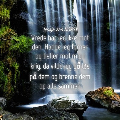 Picture 04 - Jesaja 27:4 NORSK - Vrede har jeg ikke mot den. Hadde jeg torner og - Bible Verse Picture