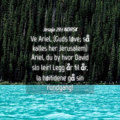 Picture 04 - Jesaja 29:1 NORSK - Ve Ariel, {Guds løve; så kalles her Jerusalem} - Bible Verse Picture