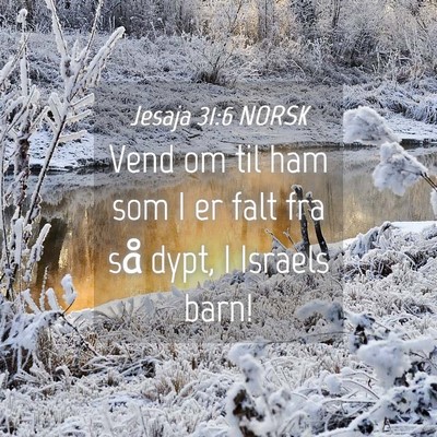 Picture 04 - Jesaja 31:6 NORSK - Vend om til ham som I er falt fra så dypt, I - Bible Verse Picture