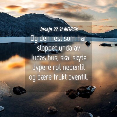 Picture 04 - Jesaja 37:31 NORSK - Og den rest som har sloppet unda av Judas hus, - Bible Verse Picture