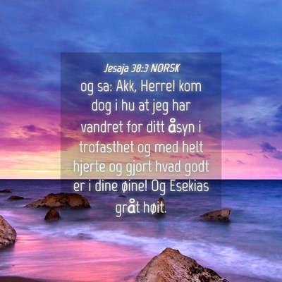 Picture 04 - Jesaja 38:3 NORSK - og sa: Akk, Herre! kom dog i hu at jeg har - Bible Verse Picture