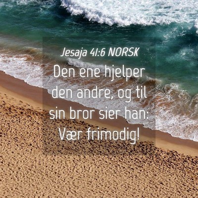 Picture 04 - Jesaja 41:6 NORSK - Den ene hjelper den andre, og til sin bror sier - Bible Verse Picture
