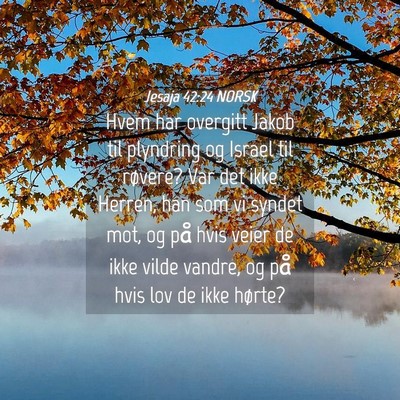 Picture 04 - Jesaja 42:24 NORSK - Hvem har overgitt Jakob til plyndring og Israel - Bible Verse Picture