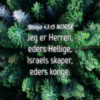 Picture 04 - Jesaja 43:15 NORSK - Jeg er Herren, eders Hellige, Israels skaper, - Bible Verse Picture
