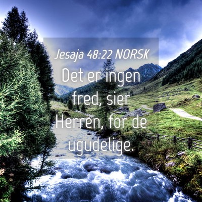 Picture 04 - Jesaja 48:22 NORSK - Det er ingen fred, sier Herren, for de - Bible Verse Picture