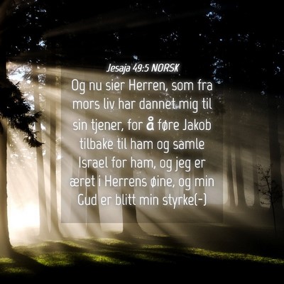 Picture 04 - Jesaja 49:5 NORSK - Og nu sier Herren, som fra mors liv har dannet - Bible Verse Picture