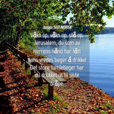 Picture 04 - Jesaja 51:17 NORSK - Våkn op, våkn op, stå op, Jerusalem, du som av - Bible Verse Picture