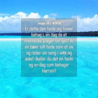 Picture 04 - Jesaja 58:5 NORSK - Er dette den faste jeg finner behag i, en dag da - Bible Verse Picture