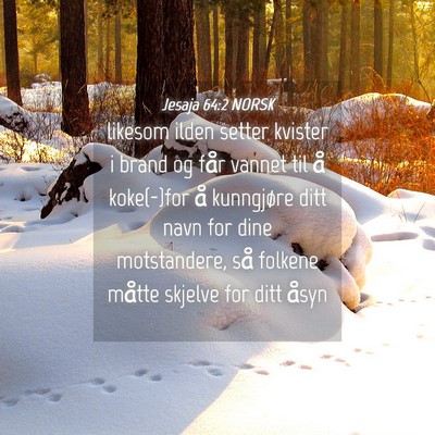 Picture 04 - Jesaja 64:2 NORSK - likesom ilden setter kvister i brand og får - Bible Verse Picture