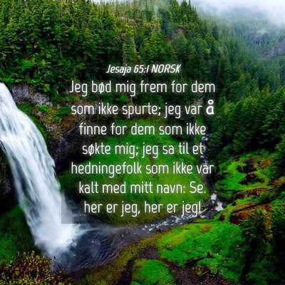 Picture 04 - Jesaja 65:1 NORSK - Jeg bød mig frem for dem som ikke spurte; jeg - Bible Verse Picture