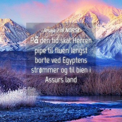 Picture 04 - Jesaja 7:18 NORSK - På den tid skal Herren pipe til fluen lengst - Bible Verse Picture