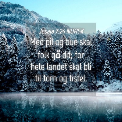 Picture 04 - Jesaja 7:24 NORSK - Med pil og bue skal folk gå dit; for hele landet - Bible Verse Picture