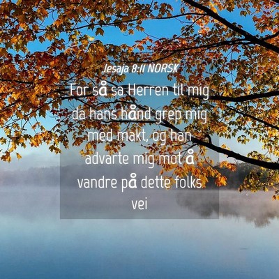 Picture 04 - Jesaja 8:11 NORSK - For så sa Herren til mig da hans hånd grep mig - Bible Verse Picture
