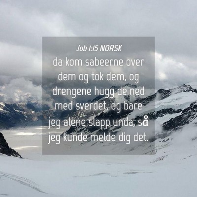 Picture 04 - Job 1:15 NORSK - da kom sabeerne over dem og tok dem, og drengene - Bible Verse Picture