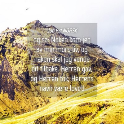 Picture 04 - Job 1:21 NORSK - og sa: Naken kom jeg av min mors liv, og naken - Bible Verse Picture