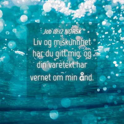 Picture 04 - Job 10:12 NORSK - Liv og miskunnhet har du gitt mig, og din - Bible Verse Picture