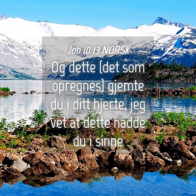 Picture 04 - Job 10:13 NORSK - Og dette {det som opregnes} gjemte du i ditt - Bible Verse Picture
