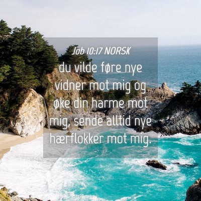 Picture 04 - Job 10:17 NORSK - du vilde føre nye vidner mot mig og øke din - Bible Verse Picture