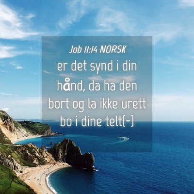 Picture 04 - Job 11:14 NORSK - er det synd i din hånd, da ha den bort og la - Bible Verse Picture