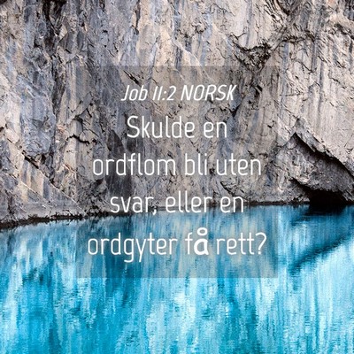 Picture 04 - Job 11:2 NORSK - Skulde en ordflom bli uten svar, eller en - Bible Verse Picture