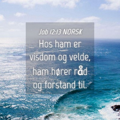 Picture 04 - Job 12:13 NORSK - Hos ham er visdom og velde, ham hører råd og - Bible Verse Picture