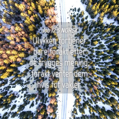 Picture 04 - Job 12:5 NORSK - Ulykken fortjener bare forakt efter de trygges - Bible Verse Picture