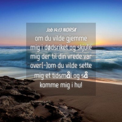 Picture 04 - Job 14:13 NORSK - om du vilde gjemme mig i dødsriket og skjule mig - Bible Verse Picture