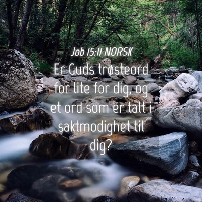 Picture 04 - Job 15:11 NORSK - Er Guds trøsteord for lite for dig, og et ord - Bible Verse Picture