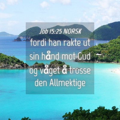 Picture 04 - Job 15:25 NORSK - fordi han rakte ut sin hånd mot Gud og våget å - Bible Verse Picture