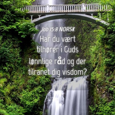 Picture 04 - Job 15:8 NORSK - Har du vært tilhører i Guds lønnlige råd og - Bible Verse Picture
