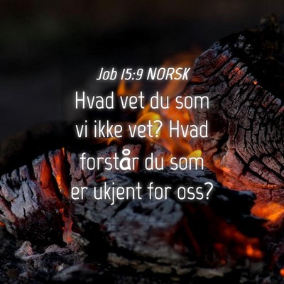 Picture 04 - Job 15:9 NORSK - Hvad vet du som vi ikke vet? Hvad forstår du som - Bible Verse Picture