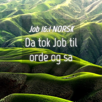 Picture 04 - Job 16:1 NORSK - Da tok Job til orde og - Bible Verse Picture