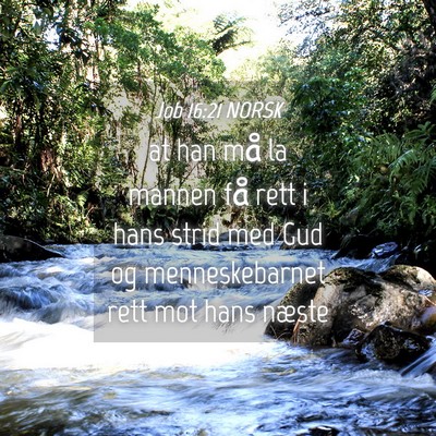 Picture 04 - Job 16:21 NORSK - at han må la mannen få rett i hans strid med - Bible Verse Picture