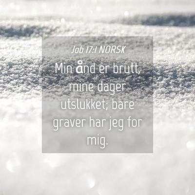 Picture 04 - Job 17:1 NORSK - Min ånd er brutt, mine dager utslukket; bare - Bible Verse Picture