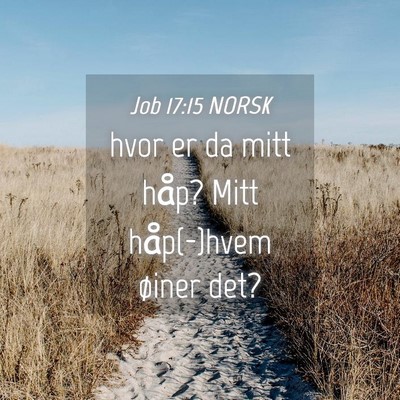 Picture 04 - Job 17:15 NORSK - hvor er da mitt håp? Mitt håp(-)hvem øiner - Bible Verse Picture