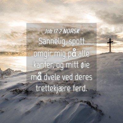 Picture 04 - Job 17:2 NORSK - Sannelig, spott omgir mig på alle kanter, og - Bible Verse Picture