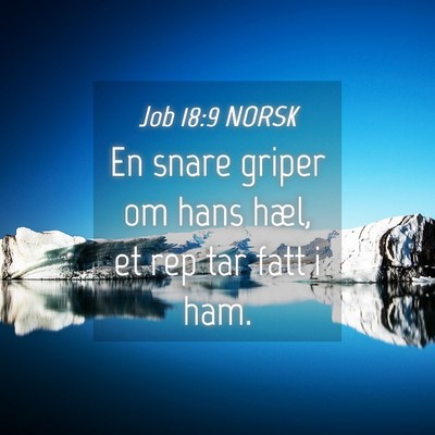 Picture 04 - Job 18:9 NORSK - En snare griper om hans hæl, et rep tar fatt i - Bible Verse Picture