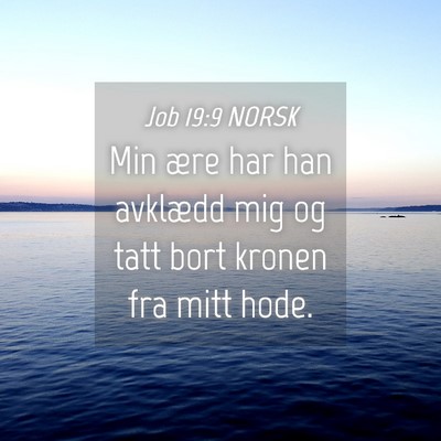 Picture 04 - Job 19:9 NORSK - Min ære har han avklædd mig og tatt bort kronen - Bible Verse Picture
