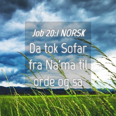 Picture 04 - Job 20:1 NORSK - Da tok Sofar fra Na'ma til orde og - Bible Verse Picture