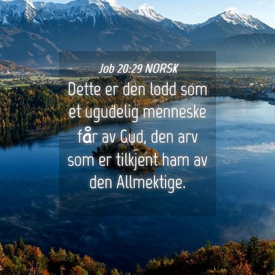 Picture 04 - Job 20:29 NORSK - Dette er den lodd som et ugudelig menneske får - Bible Verse Picture