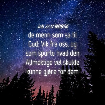 Picture 04 - Job 22:17 NORSK - de menn som sa til Gud: Vik fra oss, og som - Bible Verse Picture