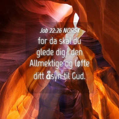 Picture 04 - Job 22:26 NORSK - for da skal du glede dig i den Allmektige og - Bible Verse Picture