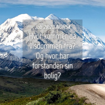 Picture 04 - Job 28:20 NORSK - Hvor kommer da visdommen fra? Og hvor har - Bible Verse Picture