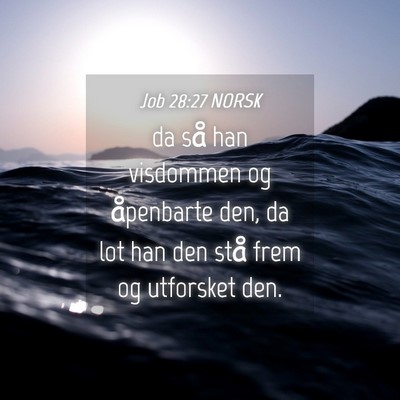 Picture 04 - Job 28:27 NORSK - da så han visdommen og åpenbarte den, da lot - Bible Verse Picture