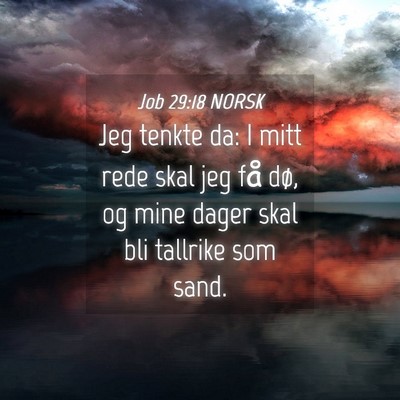 Picture 04 - Job 29:18 NORSK - Jeg tenkte da: I mitt rede skal jeg få dø, og - Bible Verse Picture
