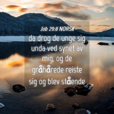 Picture 04 - Job 29:8 NORSK - da drog de unge sig unda ved synet av mig, og de - Bible Verse Picture